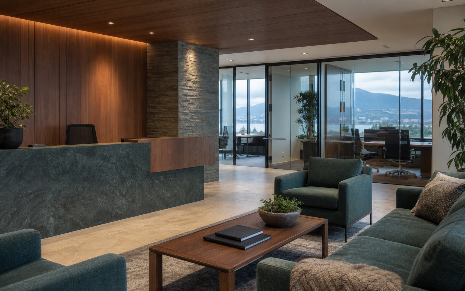 Elegant reception area at the briefinform Counsel Legal office in Vancouver